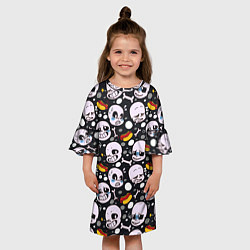 Платье клеш для девочки Undertale Санс, цвет: 3D-принт — фото 2