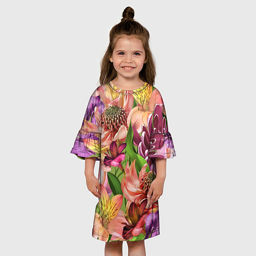 Детское платье Райские цветы / 3D-принт – фото 3