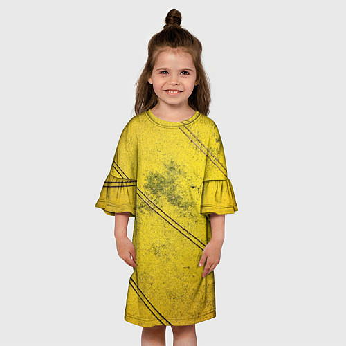 Детское платье Абстрактная ярко-золотая текстура / 3D-принт – фото 3