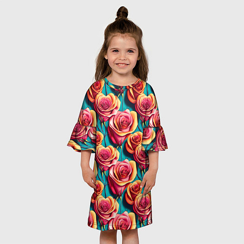 Детское платье Паттерн с розами / 3D-принт – фото 3
