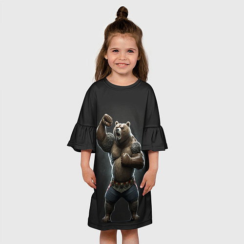 Детское платье Медведь показывает свою силу / 3D-принт – фото 3