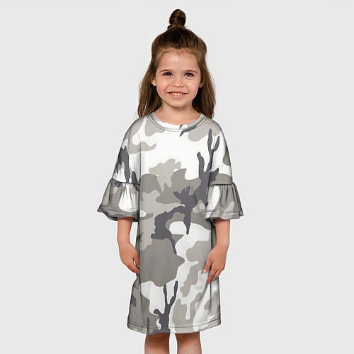 Детское платье Арктический камуфляж / 3D-принт – фото 3
