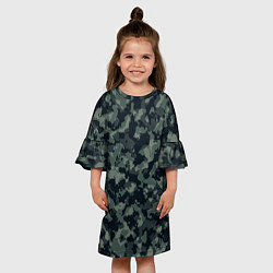 Платье клеш для девочки Болотный камуфляж, цвет: 3D-принт — фото 2