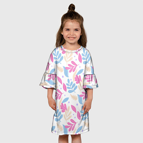 Детское платье Принт из листьев / 3D-принт – фото 3