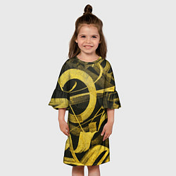 Платье клеш для девочки Gold Calligraphic, цвет: 3D-принт — фото 2