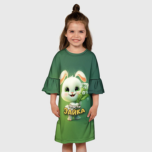 Детское платье Просто белая зайка / 3D-принт – фото 3