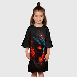 Платье клеш для девочки Демонический пришелец, цвет: 3D-принт — фото 2