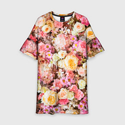 Платье клеш для девочки Тысяча цветов, цвет: 3D-принт