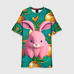 Платье клеш для девочки Pink rabbit, цвет: 3D-принт