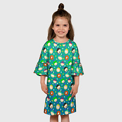 Платье клеш для девочки Южный Парк - паттерн персонажи, цвет: 3D-принт — фото 2