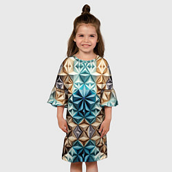 Платье клеш для девочки Бумажный футуризм, цвет: 3D-принт — фото 2