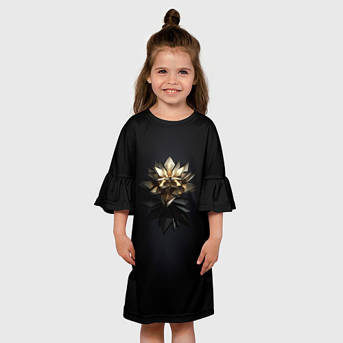 Детское платье Геометрическая золотая лилия / 3D-принт – фото 3