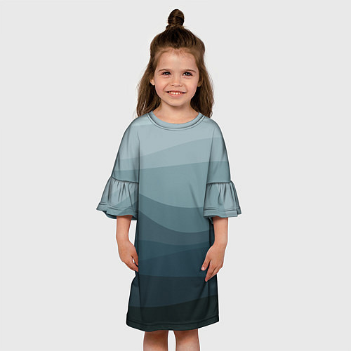 Детское платье Бирюзовые волны / 3D-принт – фото 3