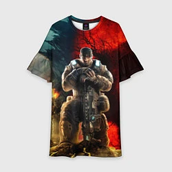 Платье клеш для девочки Gears of War Маркус Феникс, цвет: 3D-принт
