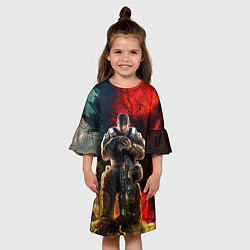 Платье клеш для девочки Gears of War Маркус Феникс, цвет: 3D-принт — фото 2