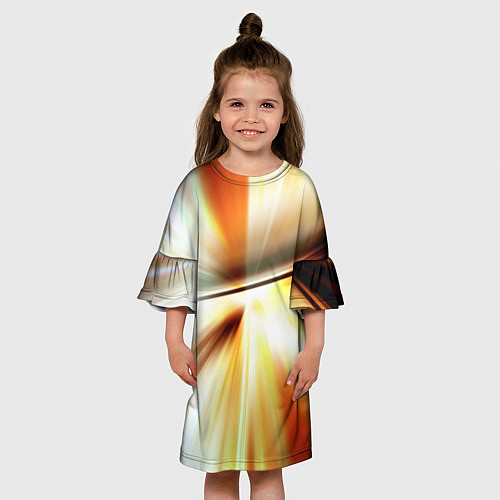 Детское платье Абстрактные светлые лучи из тени / 3D-принт – фото 3