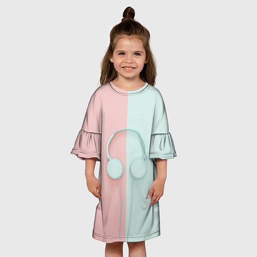 Детское платье Наушники цвета морской волны / 3D-принт – фото 3