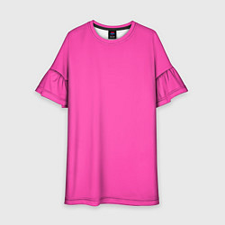 Платье клеш для девочки Кислотный розовый, цвет: 3D-принт