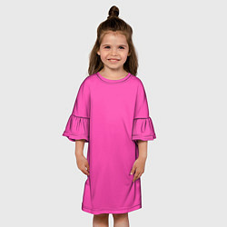 Платье клеш для девочки Кислотный розовый, цвет: 3D-принт — фото 2