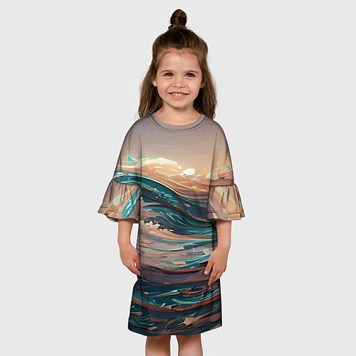 Детское платье Необъятный океан / 3D-принт – фото 3