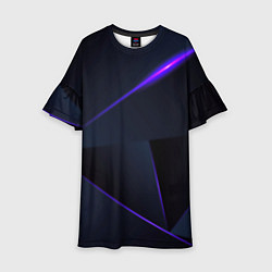 Платье клеш для девочки Geometry stripes neon stiil, цвет: 3D-принт