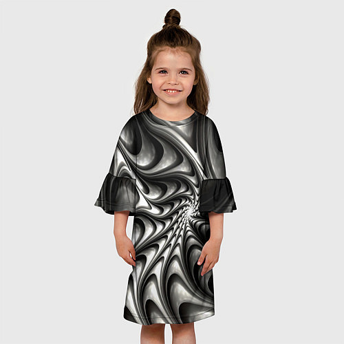 Детское платье Abstract fractal grey / 3D-принт – фото 3