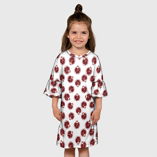 Детское платье Гранаты на белом - паттерн / 3D-принт – фото 3