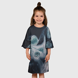Платье клеш для девочки Дымчатая пенка, цвет: 3D-принт — фото 2