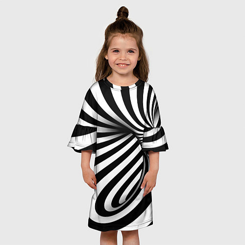 Детское платье Оптические иллюзии зебра / 3D-принт – фото 3