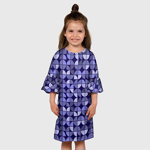Детское платье Фиолетовая геометрия Ретро паттерн / 3D-принт – фото 3