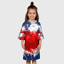 Платье клеш для девочки Grunge strips colors, цвет: 3D-принт — фото 2
