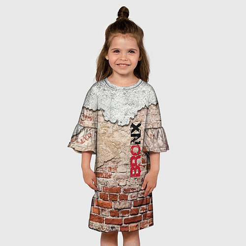 Детское платье Старая кирпичная стена - Бронкс / 3D-принт – фото 3