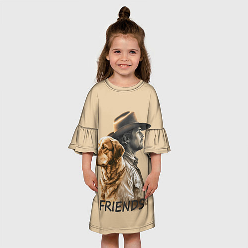 Детское платье Человек и собака - friends / 3D-принт – фото 3
