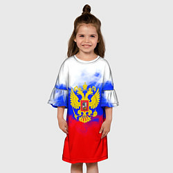 Платье клеш для девочки Russia флаг герб, цвет: 3D-принт — фото 2