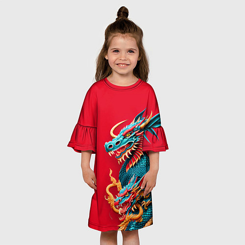 Детское платье Japanese dragon - irezumi / 3D-принт – фото 3