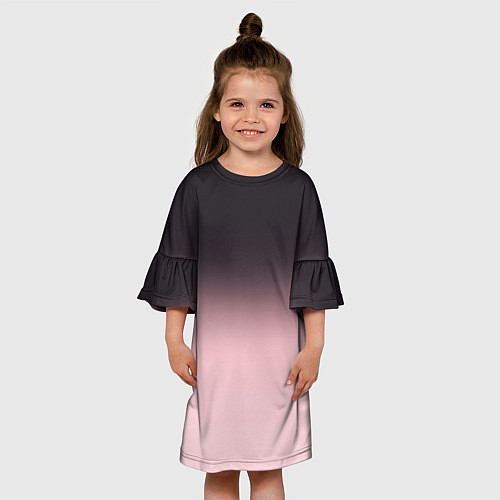 Детское платье Градиент: от черного к розовому / 3D-принт – фото 3
