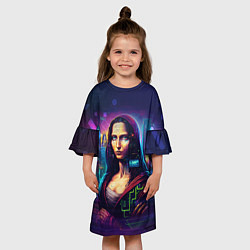 Платье клеш для девочки Cyberpunk Mona Lisa, цвет: 3D-принт — фото 2