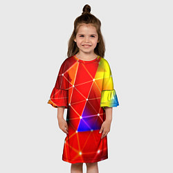 Платье клеш для девочки Digital triangle abstract, цвет: 3D-принт — фото 2