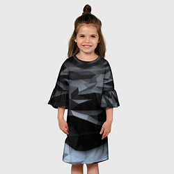 Платье клеш для девочки Хромированные осколки броня, цвет: 3D-принт — фото 2