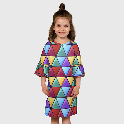 Детское платье Геометрический красочный паттерн / 3D-принт – фото 3