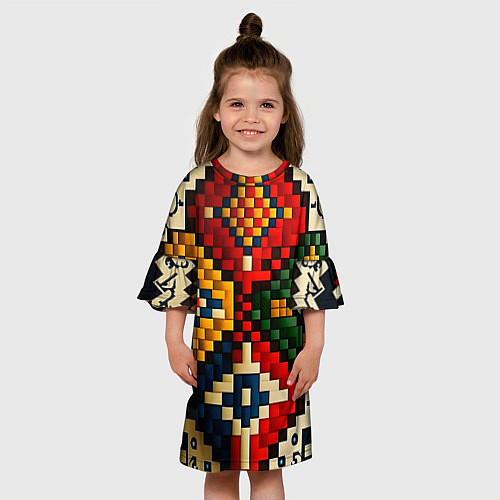 Детское платье Русский узор крестиком / 3D-принт – фото 3