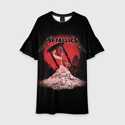 Платье клеш для девочки Metallica - время, цвет: 3D-принт