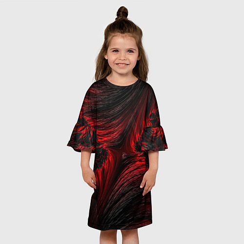 Детское платье Red vortex pattern / 3D-принт – фото 3