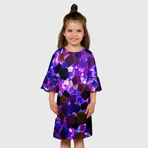 Детское платье Разноцветные воздушные кубики / 3D-принт – фото 3