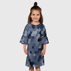 Платье клеш для девочки Камуфляж из сот, цвет: 3D-принт — фото 2