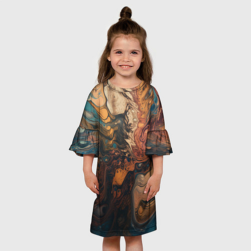Детское платье Иллюстрация нейросети в стиле флюид арта / 3D-принт – фото 3