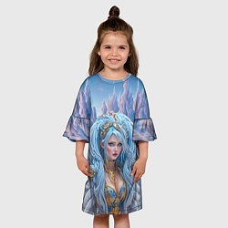 Платье клеш для девочки Crystal Maiden Dota2, цвет: 3D-принт — фото 2