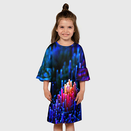 Детское платье Шейпы синие / 3D-принт – фото 3