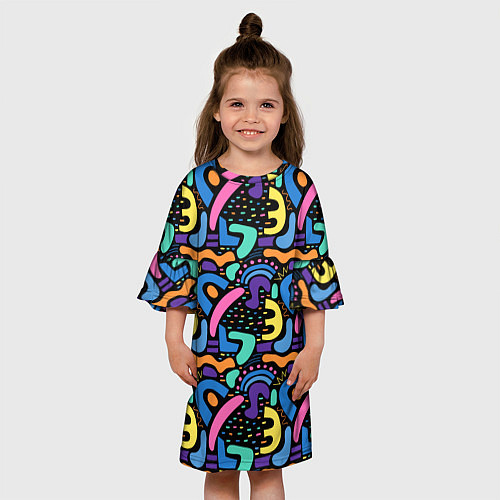 Детское платье Multicolored texture pattern / 3D-принт – фото 3