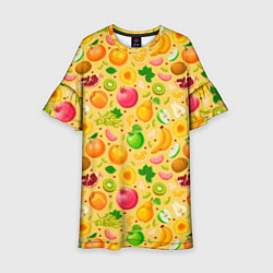 Платье клеш для девочки Fruit abundance, цвет: 3D-принт